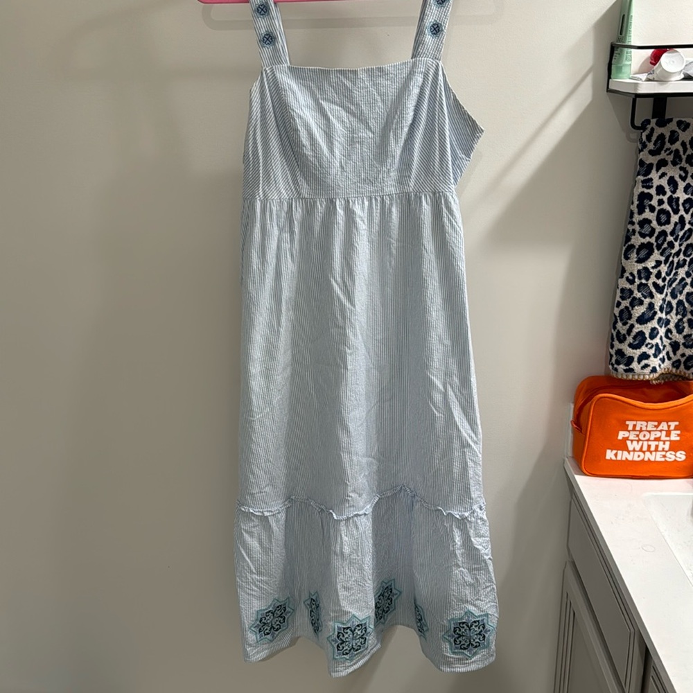 Southern Tide Seersucker Midi Dress size L